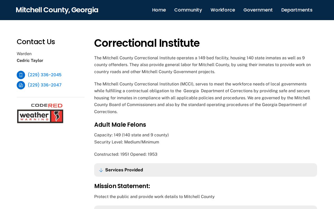 Mitchell County Correctional Institution county information