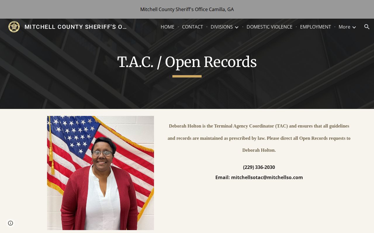 Mitchell County released inmate record request contact