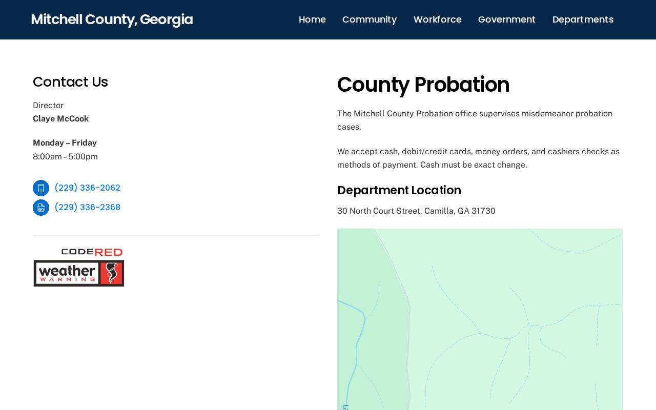 Mitchell County probation office and post-release supervision information