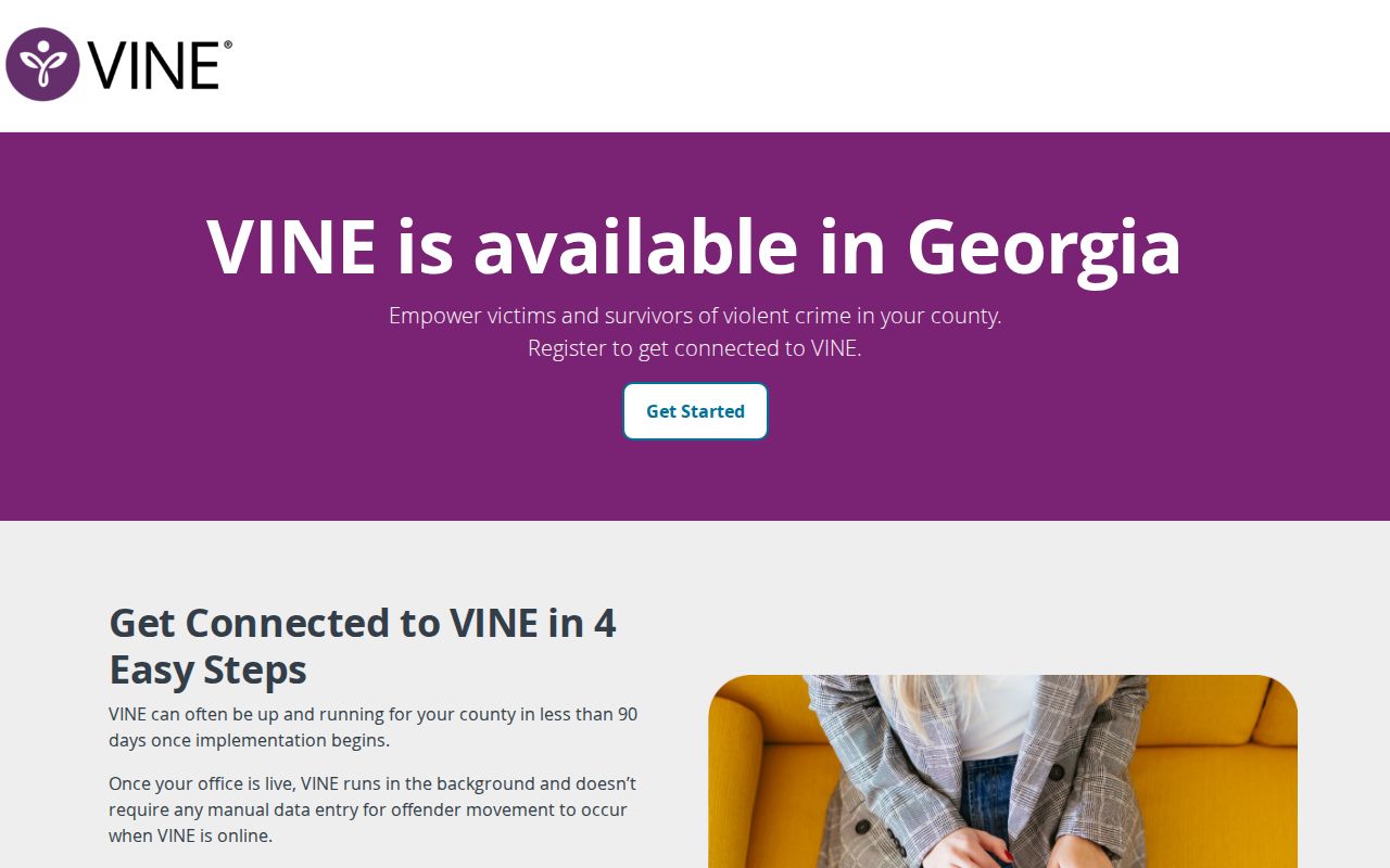 Georgia VINE release notification registration for Mitchell County